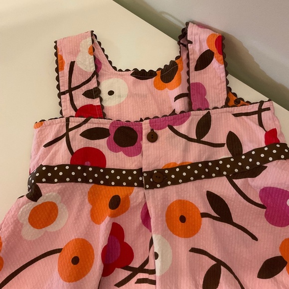 Chez Ami Girls Pink Floral Sundress Size 6X – Sleeveless Cotton Dress - Picture 5 of 10